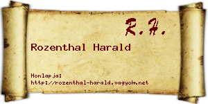 Rozenthal Harald névjegykártya
